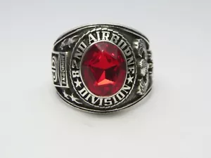 SILVER 925 , RING , 82ND AIRBORNE DIV , AMERICAS GUARD OF HONOR , US size 8.5 - Picture 1 of 5