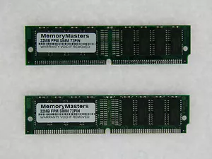 64MB (2X32MB) MEMORY 8X32 72PIN NON PARITY FPM 60NS 5V RAM SIMM - Picture 1 of 1