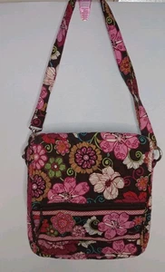 Vera Bradley Quilted Adjustable Crossbody Bag Purse Pink Floral Lots Of Pockets - Picture 1 of 10