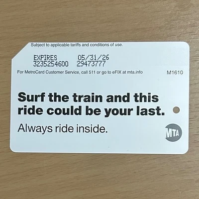 New & Unused MTA NYC MetroCard, Expires 2026 – No Monetary Value. - Image 1 of 4