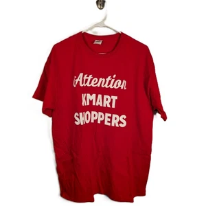 Attention Kmart Shoppers T-Shirt Uomo XL Rosso Frutto del Telaio HD Cotone - Foto 1 di 4