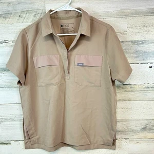 FIGS Scrub Top Collar PO #2768 Beige Top Unisex Size Medium - Picture 1 of 8