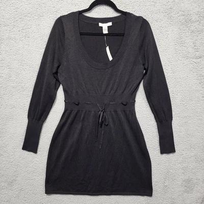 Vestido Suéter Negro Seda Casa Blanca Mercado Negro Mini Manga Larga Talla Mediana Foto 1 de 4