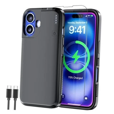  Battery Case for iPhone 16 5000mAh, CarPlay,Wired For iPhone 16 6.1" - Image 1 of 4