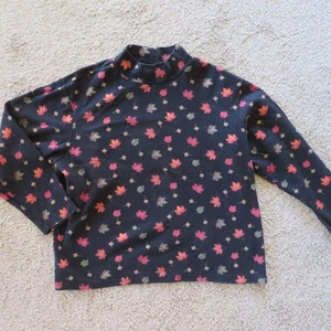 Vintage 90s Croft Barrow Mock Turtleneck Leaf Print Fall Autumn Holiday Top 2X - Picture 1 of 6