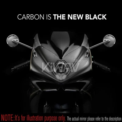 Обтекатель круглые зеркала Mamba реальный коврик из углеродного волокна подходит для Ducati 1199 1299 Panigale - Изображение 1 из 4