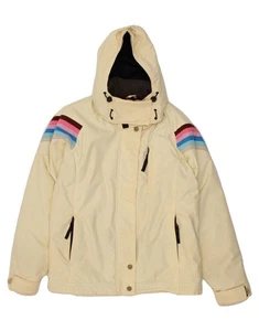 ROXY Womens Hooded Windbreaker Jacket US 3 XS Off White Polyamide AO03 - Picture 1 of 3