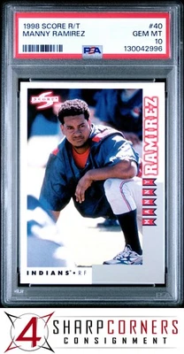 1998 SCORE ROOKIE TRADED #40 MANNY RAMIREZ POP 1 PSA 10 - Image 1 of 3