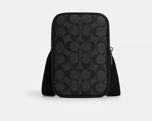 Coach Outlet Aiden Crossbody Signature Canvas CO912 QBMI5 Charcoal/Black - Picture 1 of 6
