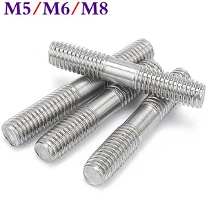 M5 M6 M8 Metric A2 Stainless Steel Double End Threaded Stud Bar Rod Bolts Screws - Picture 1 of 17