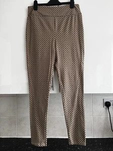 River Island Printed Brown & Black Logo Leggings BNWT Size UK 16 EUR 42 - Picture 1 of 6