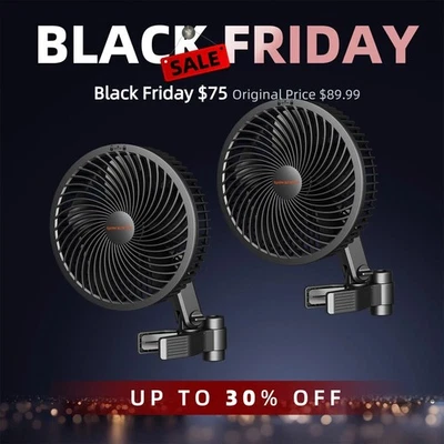 2PCS Spider Farmer 6" Grow Tent Clip Fan Auto Oscillating, EC Motor, APP Control - Image 1 of 4