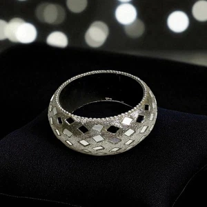 Bracciale Bling discoteca vintage anni 80 glamour specchiato - piccolo difetto - Foto 1 di 9
