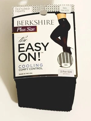 Berkshire Plus Size The Easy On! Comfy Control Textured Ribbed Tights, Sz 1X/2X - Image 1 of 4