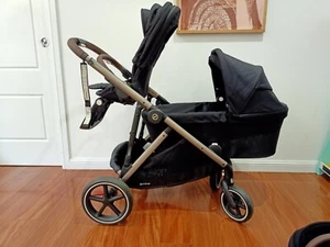 Cybex Gazelle S Double Pram + Bassinet (Black) - Picture 1 of 8