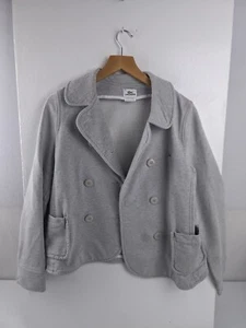 Lacoste womens Gray Heavy Cotton Jacket Sz 38 US S-M double breasted button - Picture 1 of 7