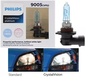 Philips Crystal Vision Platinum 9005 65W Two Bulbs Headlight DRL Daytime Replace - Picture 1 of 12