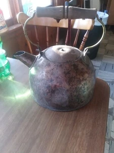 Vintage Paul Revere Ware Rom NY Kupfer Wasserkocher Teekanne mit Holzgriff - Bild 1 von 12