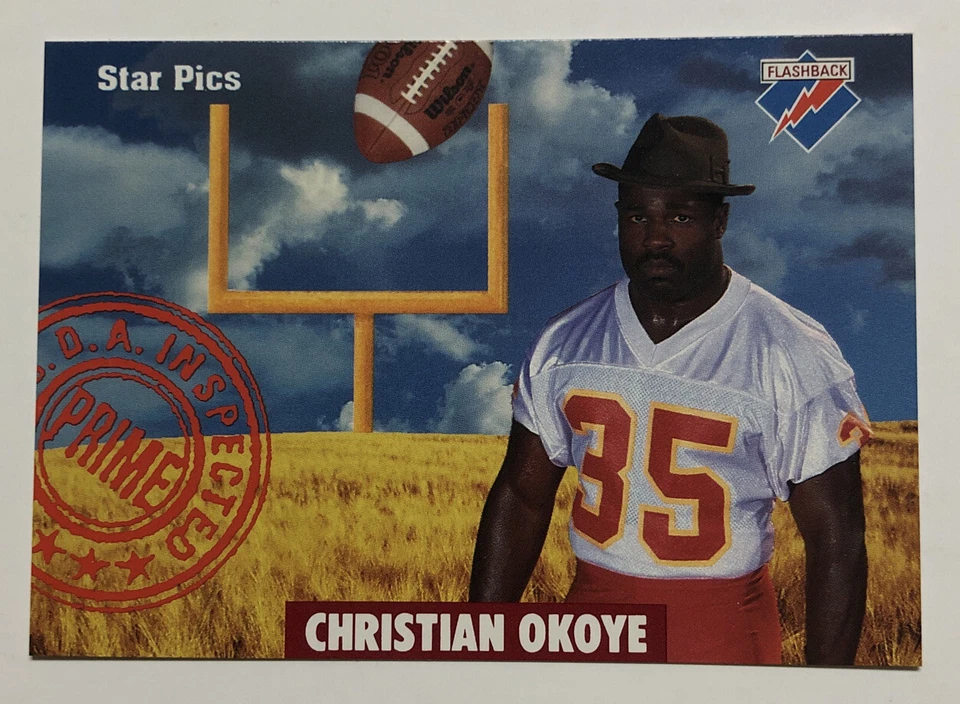 1991 Star Pics Flashback Christian Okoye Football Card #70 Chiefs High-Grade NM - Image 1 of 2