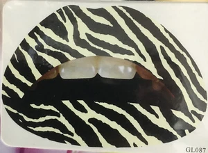 Zebra lip Sticker temporary tattoo Parties festivals fancy Safe And Non Toxic - Picture 1 of 3