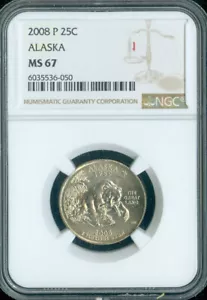 2008 Alaska Quarter NGC MS67 Business Strike Auction - Picture 1 of 2