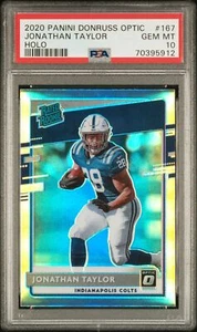 2020 Panini Donruss Optic Jonathan Taylor #167 Holo Rated Rookie RC PSA 10 Colts - Picture 1 of 2
