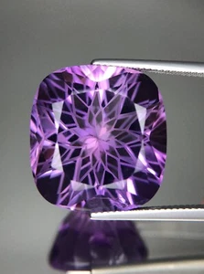 32.5 Ct Natural Faceted Sparking flower Amethyst Leaser Cut Loose Gemstone - Picture 1 of 2