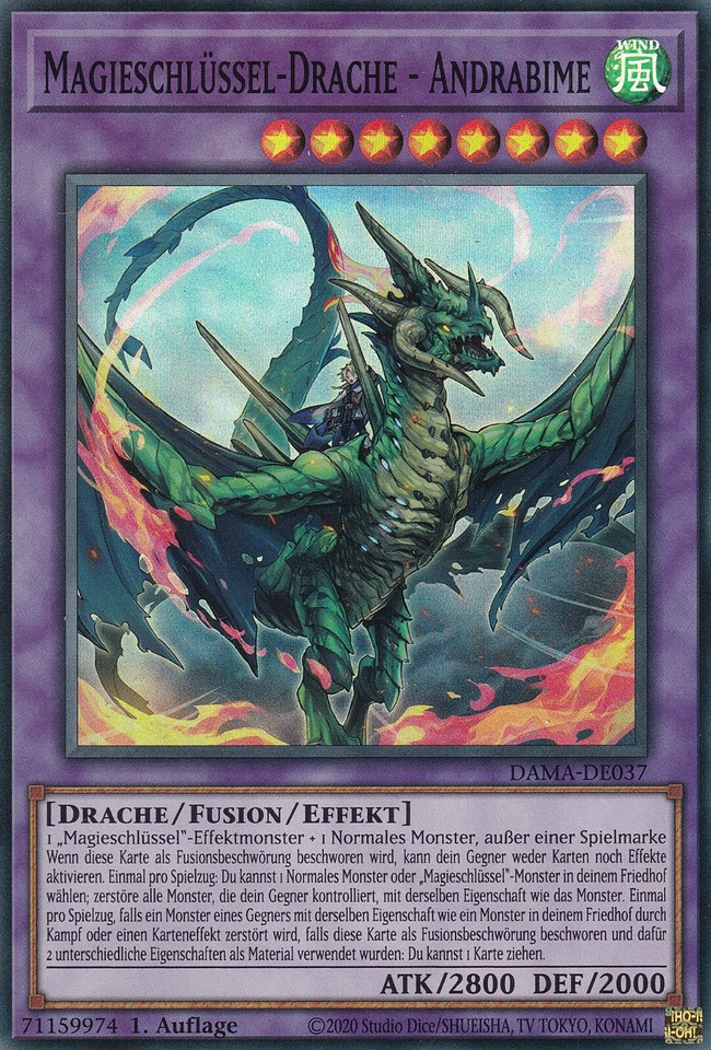 Yu-Gi-Oh DAMA-DE037 Magieschlüssel Drache Andrabime 1 Aufl. Super Rare NM - Bild 1 von 1