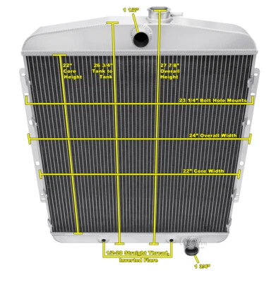 SZ Champion 3 Row Radiator Chevy Configuration for 1949 Oldsmobile Series 78 - Изображение 1 из 4