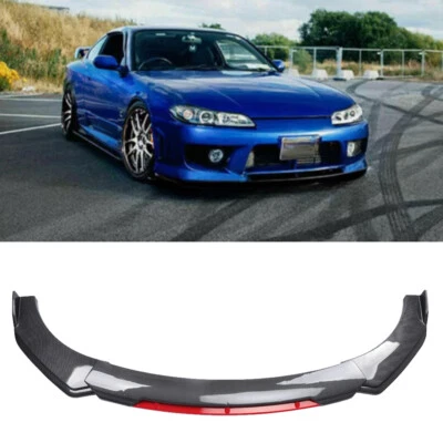 Front Bumper Spoiler Splitte For Nissan S15 200SX Silvia Glossy Carbon&Red Style - Imagem 1 de 4