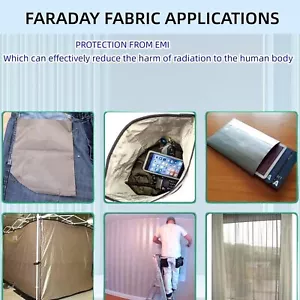 43 ZOLL x 59 ZOLL Faraday Abschirmgewebe EMF Schutz Kleidung Faraday Taschen EMP - Bild 1 von 6