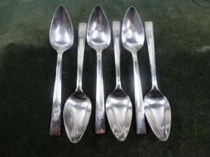 6 Vintage Priestley Moore Grapefruit Spoons Hamilton pattern silver plated - Picture 1 of 1