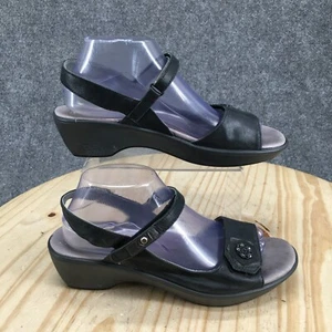 Naot Sandals Womens 41 Reserve Casual Open Toe Wedge Slingback Black Leather - Picture 1 of 15