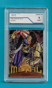 Marvel Metal 1995 Fleer Base Card 3 Cyclops ASTG GRADED 9.0 MINT - Imagen 1 de 2