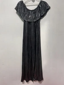 Art Class Girls Jump Suit Dress Black & Silver Shimmer  Size M 7/8 Preowned - Picture 1 of 7