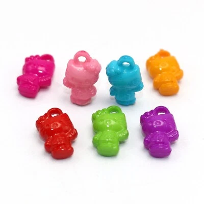 100 colgantes mixtos de acrílico con dije de gato de 16 mm color chicle Foto 1 de 4