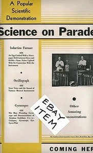 C-1940 POSTER Science on Parade GYROSCOPE OSCILLOGRAPH Scientific Demonstration - Picture 1 of 1