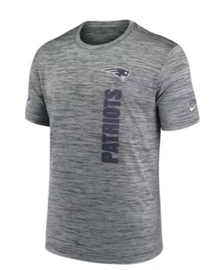 NWT Nike Mens M New England Patriots Sideline Velocity T-Shirt Dk Grey Heather - Picture 1 of 3