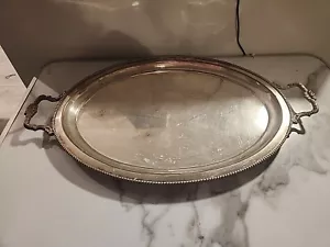 R.R. International Silverplate Oval Servierplatte Platte 20" mit Griffen - Bild 1 von 13