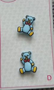 Vintage Novelty Blue Teddy Bear Buttons 16mm Tootal Carded Children Kids Baby - Picture 1 of 3