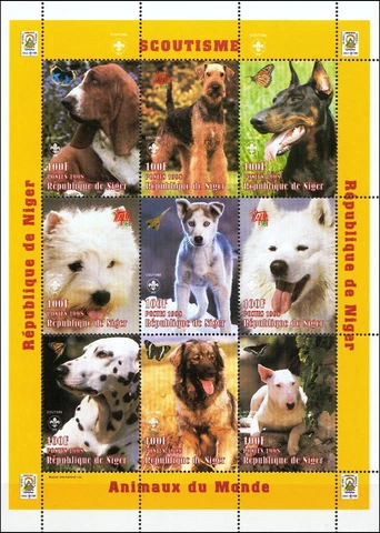 Niger #YT1043-YT1051 MNH M/S 1998 Dogs Concorde Butterfly [1009] Cover