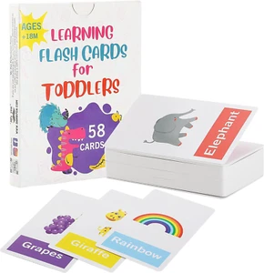 Alphabet Flash Cards for Toddlers Double-Sided 58 Picture Cards Toddler Flash - Picture 1 of 8