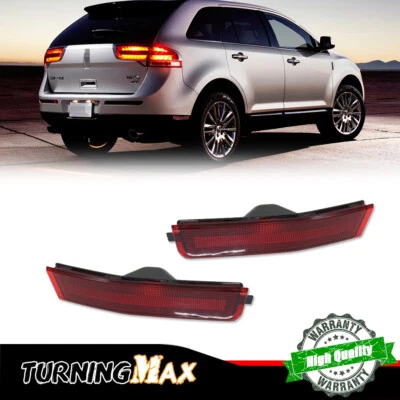 For 2007-2010 Lincoln MKX Rear Bumper LH+RH Side Marker Light Red Reflector OEM - Image 1 of 4