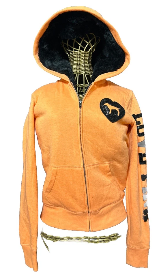 Abrigo Y2k Victoria Secret Rosa Edición Limitada De Colección Perro Bling Piel Forrado Naranja Talla XS Foto 1 de 4