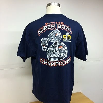 Denver Broncos 3-Time Super Bowl Champions Rings T-Shirt - Image 1 of 2