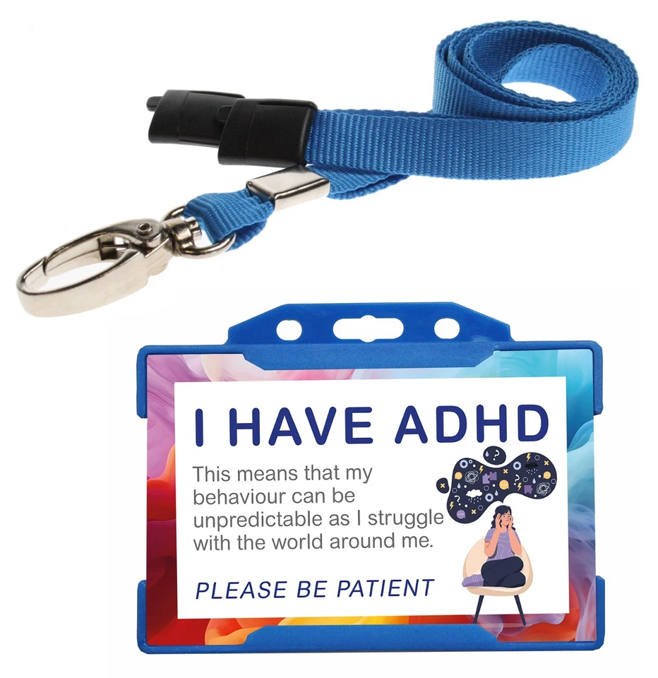 ADHD Badge & Lanyard ADHD Awareness I Have ADHD Badge Hidden Disability
