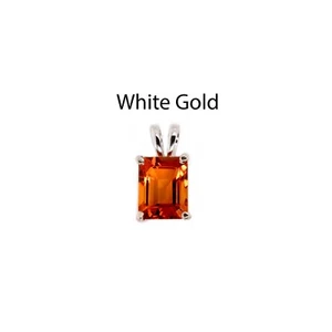 Citrine Emerald Cut 9x7mm, 2.35 Carat Solitaire Pendant In 14k Gold (54501) - Picture 1 of 4