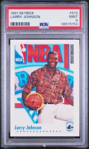 Larry Johnson Charlotte Hornets 1991 Skybox #513 Rookie RC PSA 9 como nuevo - Imagen 1 de 2