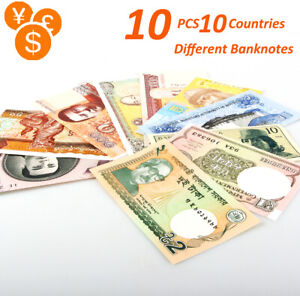 Set 10pcs Different Countries World Banknotes Collection Currency Foreign UNC