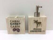 Avanti Cabin Words Lotion Dispenser and Toothbrush Holders